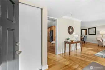 Just inside the entrance, you'll find a full-sized coat closet - a must-have for the Pacific Northwest winters.