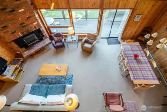 Living/dining area, seen from upper level landing