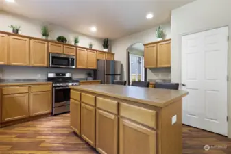 All those cabinets for storage and a pantry too!