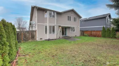 Backyard is fully fenced.