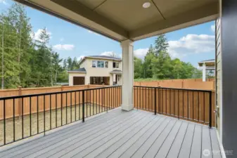 Large covered patio and includes a gas hookup for BBQ