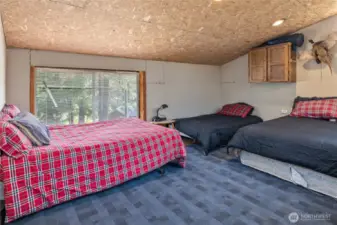 Upstairs/loft area of the Pool Hall has extra sleeping space.