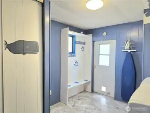 Laundry Room to back door.