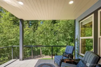 Covered deck off the kitchen.