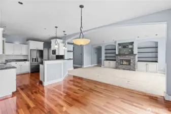 Open concept floor plan - adjoining living, kitchen and dining