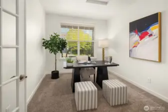 Office with french doors