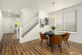 Dining area with open floor plan