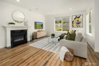 Relax by the gas fireplace and enjoy listening to music from the ceiling speakers throughout