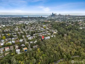 Looking west to downtown seattle in the distance