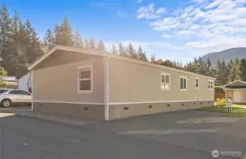 front right of home, with parking