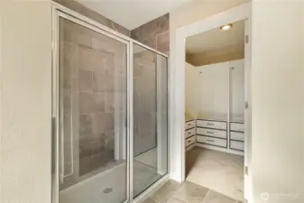 Bright Bathroom inside the primary bedroom.