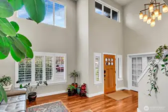 Entry with vaulted ceilings