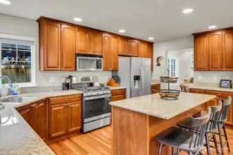 Kitchen with gas stove