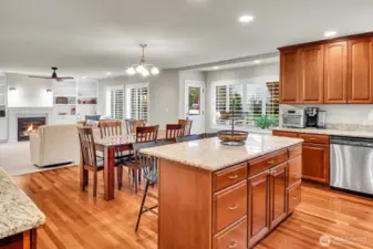 View from kitchen to family room