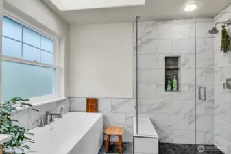 Primary Bath soaking tub & separate shower
