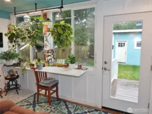 Lots of windows line this Enclosed Rear Deck.