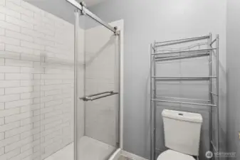 New installed walk in shower in primary bathroom
