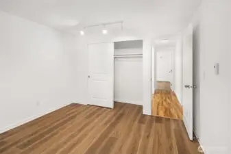 One of two, roomy private bedrooms with hard surface LVT flooring.