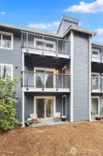 The second level terrace provides fresh air respite for the condo and a storage closet.  Handrails and exterior paint have recently been refreshed throughout the entire community.