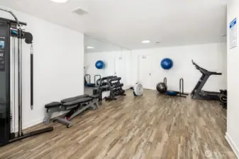 A work out room is included in the community clubhouse.