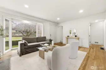 Light-filled living with a cozy, elevated feel