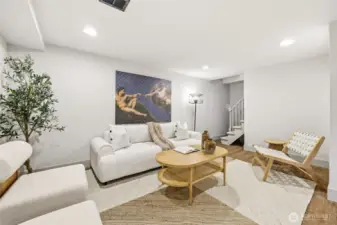 Freshly finished and ready for movie nights, workouts, or guests