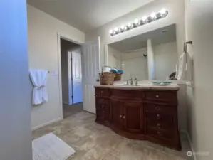 Full Bath upstairs, spacious and pretty too.