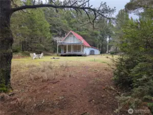 Private little cabin in the woods but at the beach!