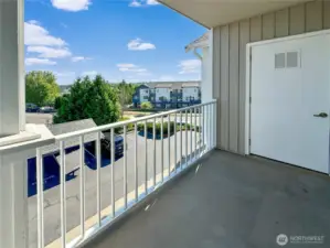Deck with storage closet