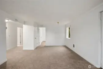 Open concept throughout with natural light.