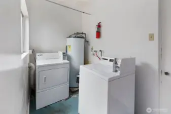 Coin operated laundry room.