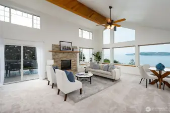 Upstairs you will enjoy having vaulted ceilings with a wall of windows so you don't miss a thing!