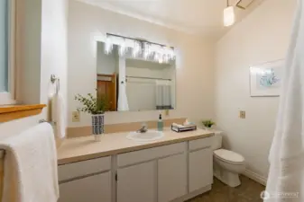 Ample space in the primary bathroom
