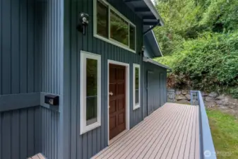 Back entrance and extra storage for both lower level and upper level.
