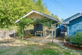 Back Patio with sauna/exercise room