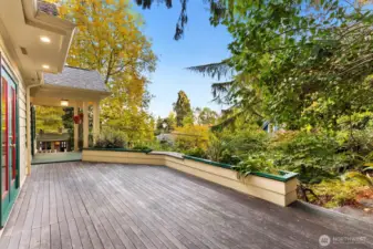 Deck side planter boxes filled with herbs and flowers present a fragrant oasis as you entertain or just enjoy the sounds of nature and enjoy a peaceful retreat after a long day of work.