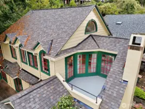 Here is your birds eye view of the outdoor deck and top of the house.