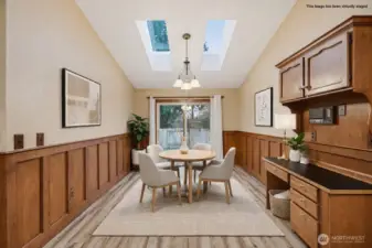 *Virtually staged image* of the breakfast nook. So many possibilities!