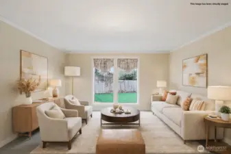 *Virtually staged image* of the living room.