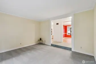 Another view of the living room. The dining room is across.