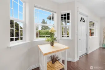 Bay window off living room.
