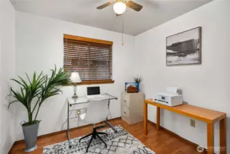 Third bedroom being used as a home office