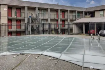 This community pool area is a great place to meet your neighbors.