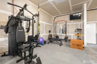 Gym equipment stays with home.