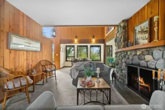 Large family room opens to dining