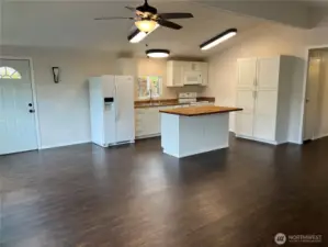 Another view of the kitchen from the living area.
