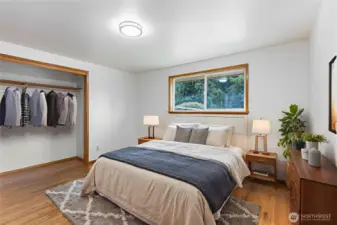 Virtually staged. primary bedroom