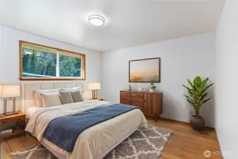 Virtually staged. primary bedroom