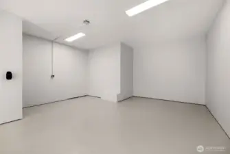 Garage just renovated… Can be living space. Epoxy floors and fully finished walls and ceilings.  Wired for E-Vehicle Charging.