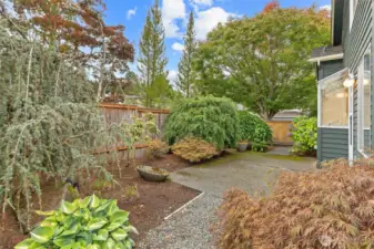 GOOD SIZED BACK YARD, FULLY FENCED, SECURE AND PRIVATE .
